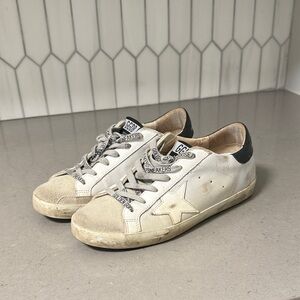 Golden Goose GGDB Superstar White and Black Star Sneakers